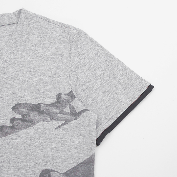 Комплект мужской (футболка, брюки) М-797-26 цвет серый меланж/синий, р-р 52