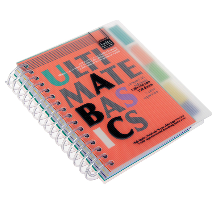 Бизнес-блокнот А6, 150 листов на гребне ULTIMATE BASICS, пластиковая обложка, разделители, МИКС