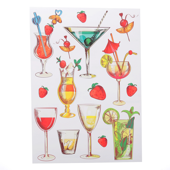 Наклейки Decoretto "Коктейльная карта" 35х50 см