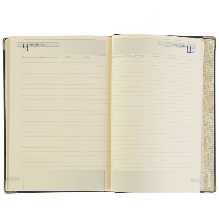 Ежедневник полудатированный А5, 208 листов Imperium, натуральная кожа, тонированный блок, золотой срез, два ляссе, синий