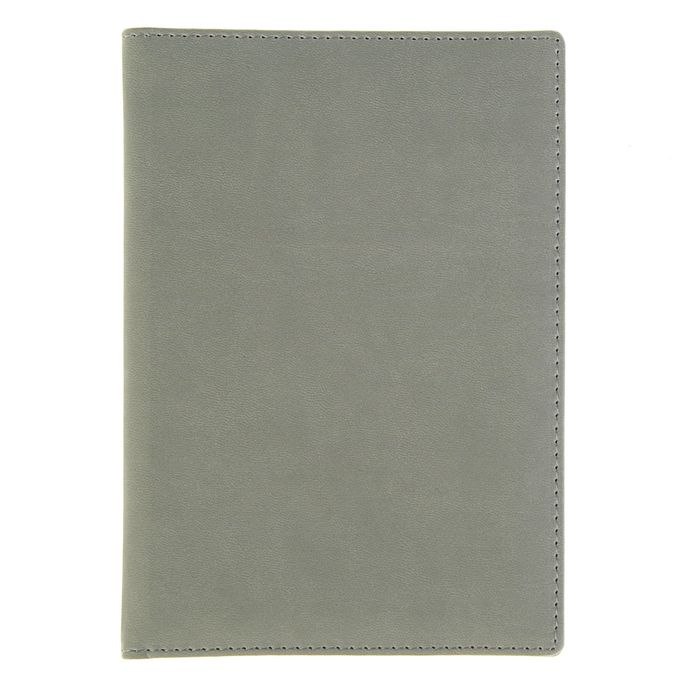 Ежедневник недатированный А5, 136 листов Velvet, искусственная кожа, серый