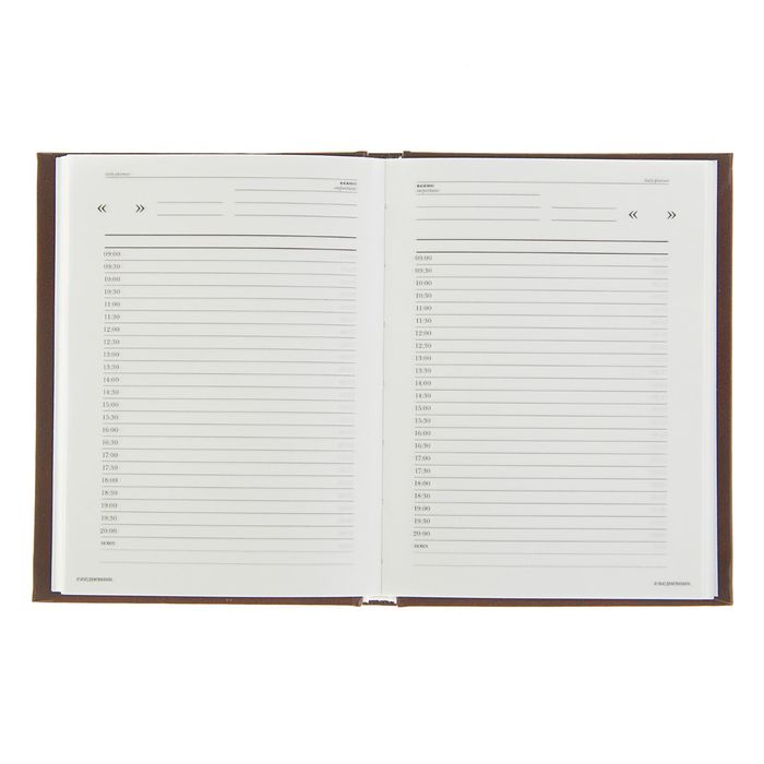 Ежедневник недатированный А6, 128 листов "Коричневый", твердая обложка бумвинил, тиснение