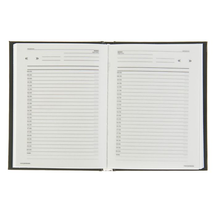 Ежедневник недатированный А6, 128 листов "Черный", твердая обложка бумвинил, тиснение