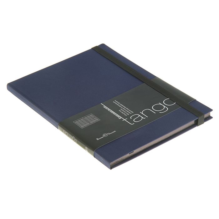 Еженедельник недатированный В5, 80 листов Tango, искусственная кожа, черный срез, ляссе, синий