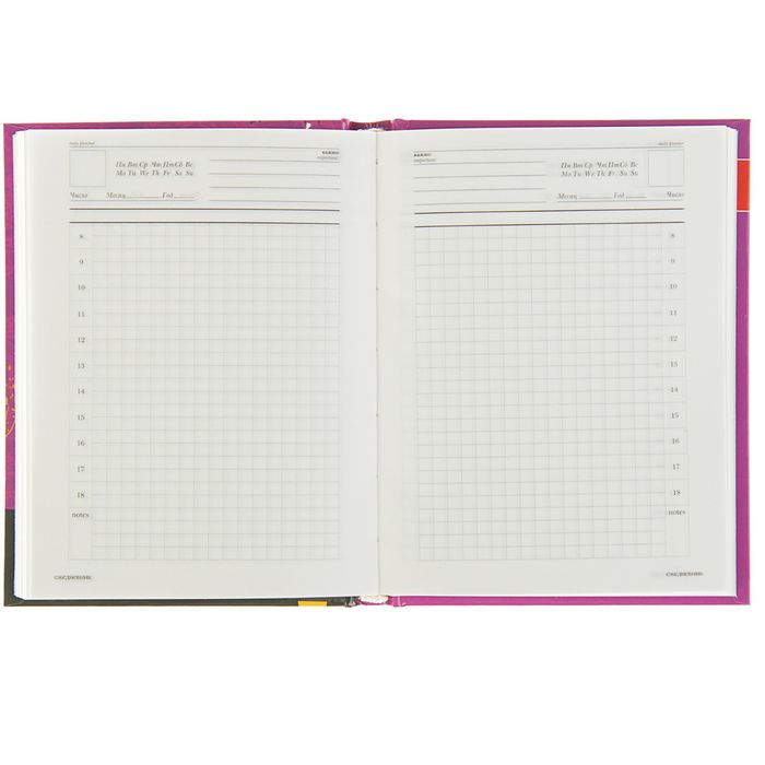 Ежедневник недатированный А6, 136 листов клетка "Яркая сова", твердая обложка, глянцевая ламинация