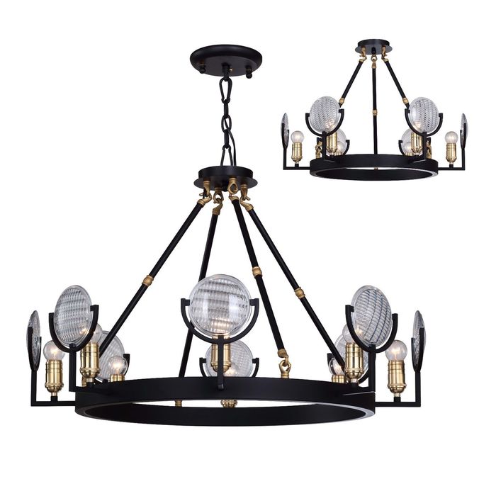 Люстра 1721-8PC "Fara" 8xE27 40W черный 77x77x50 см