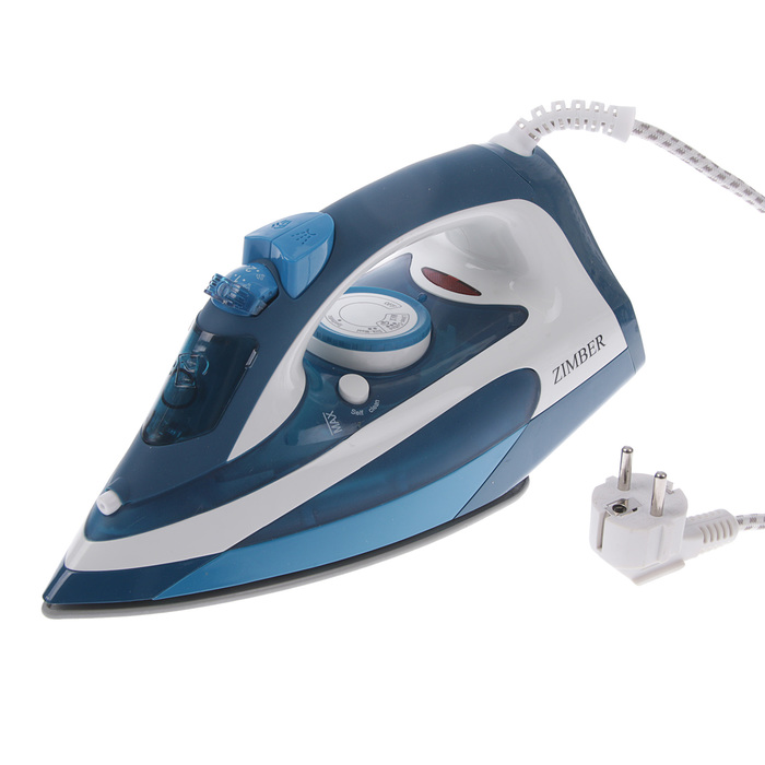 Утюг ZIMBER ZM-11001, 2200 Вт, керамическая подошва, синий
