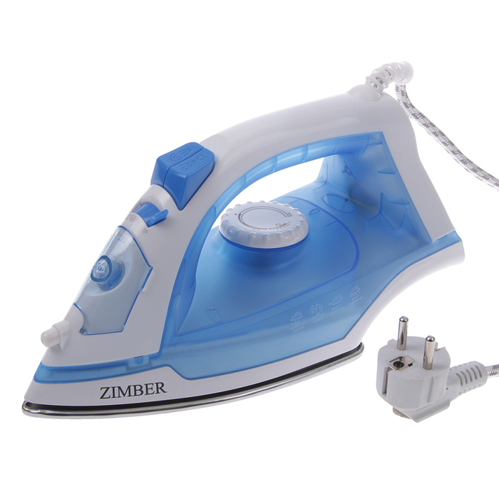 Утюг ZIMBER ZM-11083 , 1400 Вт, стальная подошва, 150 мл, синий