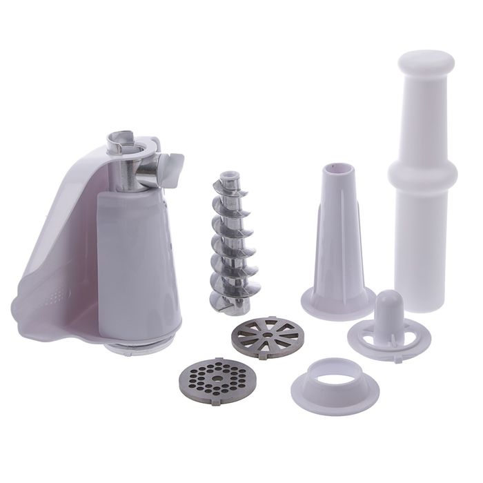 Мясорубка FIRST FA-5141-1, 1000 Вт, реверс, 3 диска, соковыжималка, кеббе, белый