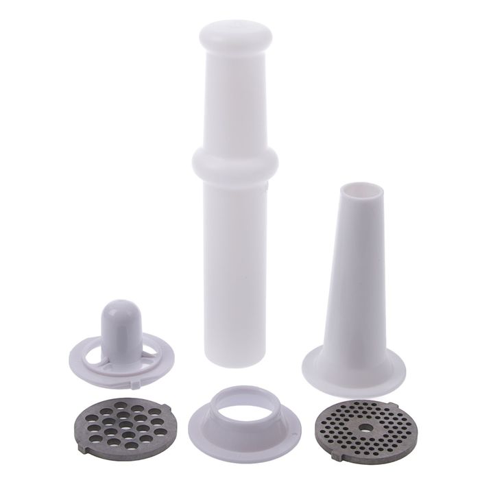 Мясорубка FIRST FA-5144, 1200 Вт, реверс, 3 диска, насадки кеббе, белый