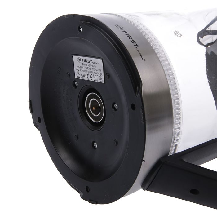 Чайник FIRST FA-5406-5, 2200 Вт, стеклянный, 1.7 л, подсветка, черный