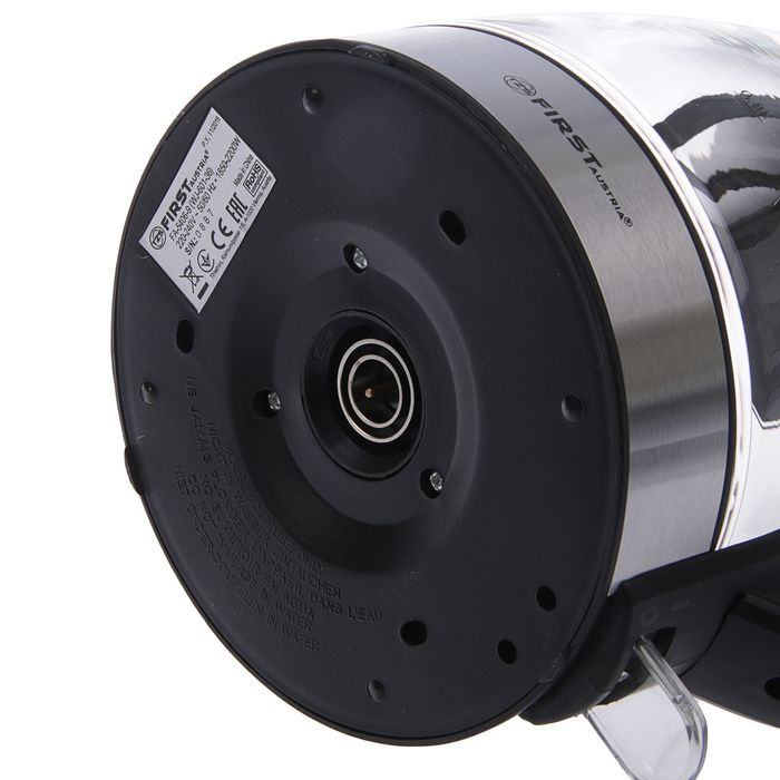 Чайник FIRST FA-5406-9, стеклянный, 2200 Вт, 1.8 л, черный