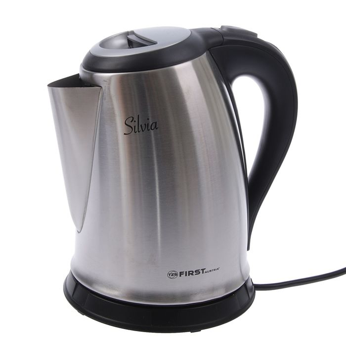 Чайник FIRST FA-5410, 2200 Вт, 1.7 л, серебристый / черный 2790080