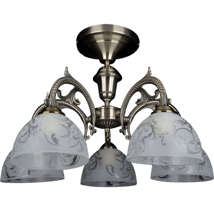 Люстра KL.96494-5-S AB "Айли" 5x60W E27 античная бронза 54x54x35 см