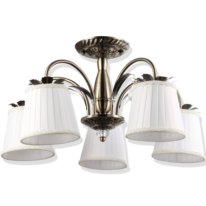 Люстра KL.50408-5-S AB "Алиса" 5x60W E27 античная бронза 58,5х58,5х28 см