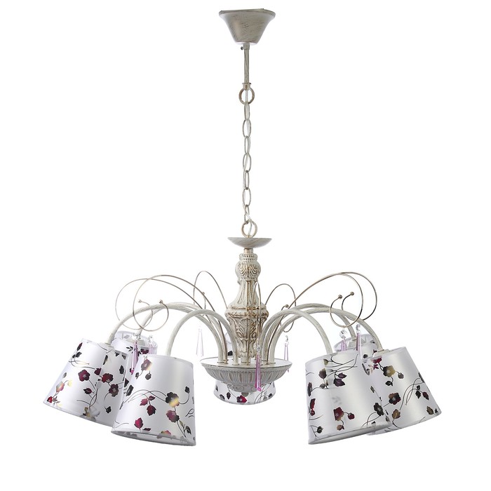 Люстра KL.19107-7-P AWH "Иона" 7x60W E14 античный белый 52х52х70 см