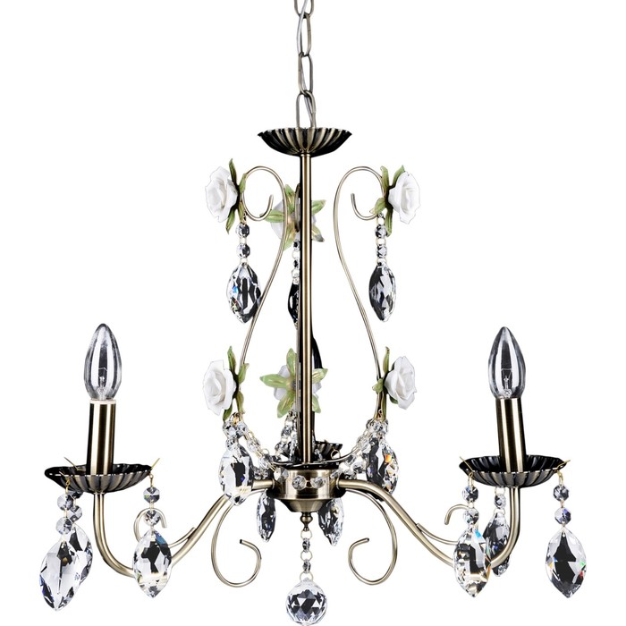 Люстра KL.29116-3-P AB "Кирстин" 3x60W E14 античная бронза 62х62х98 см