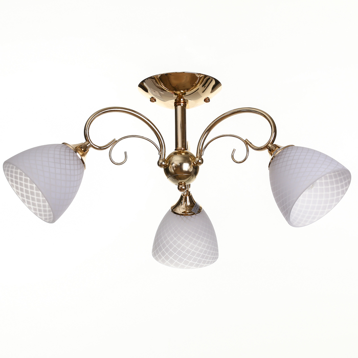 Люстра MD.1123-3-S FGD "Мэйди" 3x60W E27 французское золото 60,5х60,5х27 см