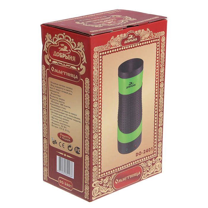 Омлетница «Добрыня DO-2401», 210 Вт, цвет зелёный