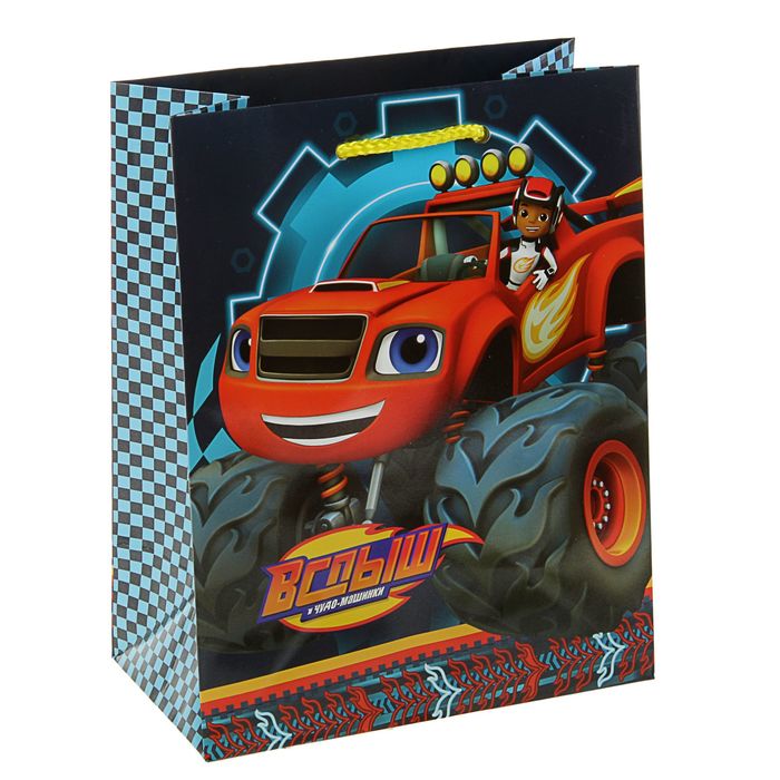 Пакет подарочный "Вспыш", 23 х 18 х 10 см, Nickelodeon Blaze &amp; the Monster Machines