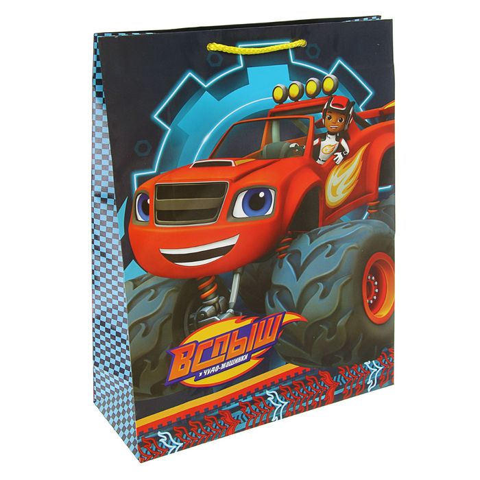 Пакет подарочный "Вспыш", 35 х 25 х 9 см, Nickelodeon Blaze &amp; the Monster Machines