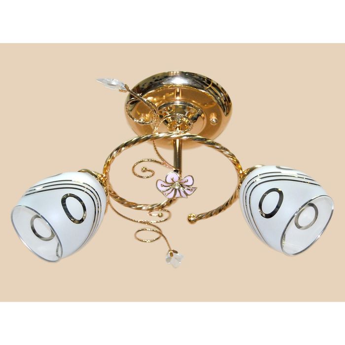 Люстра "Каскад" 128795 2x60W E27 золото 38x24x21см