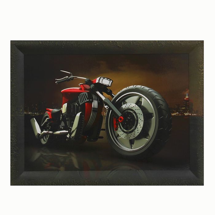 Репродукция с дорисовкой на раме "Мотобайк" 50*70 см