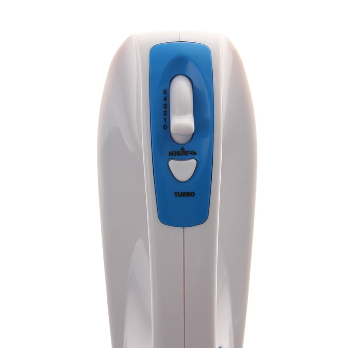 Миксер LIRA LR 0301, 200 Вт, 2 насадки, 5 скоростей, белый-синий