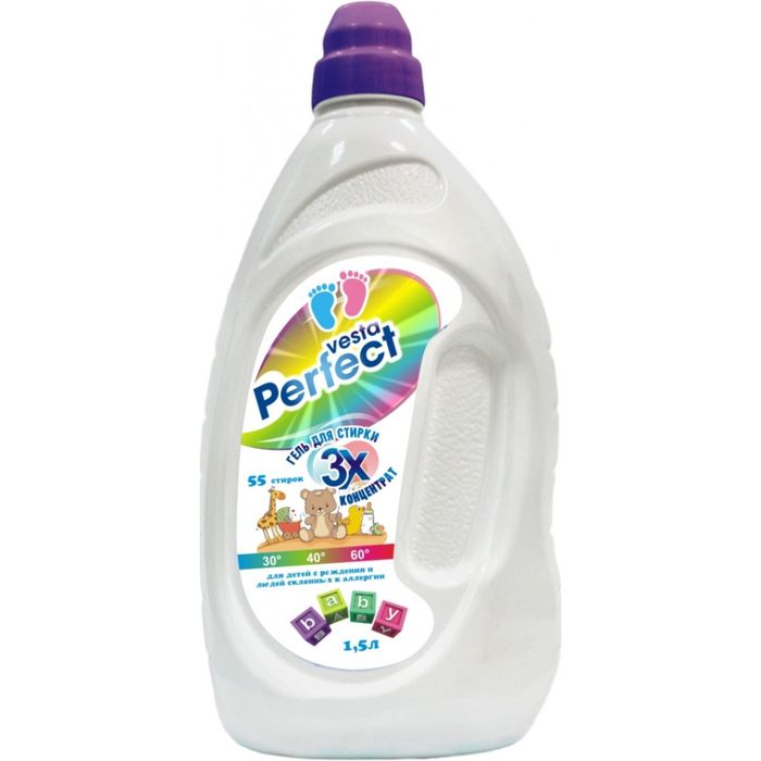 Гель для стирки Vesta perfect baby, универсальный, концентрат, 1,5л