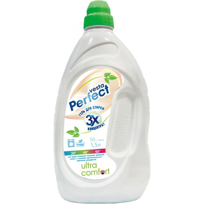 Гель для стирки Vesta perfect ultra comfort, универсальный, концентрат, 1,5 л