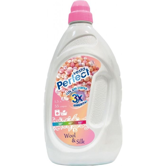 Гель для стирки Vesta perfect wool & silk, универсальный, концентрат, 1,5 л