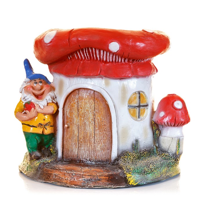 Фигурное кашпо "Гном с грибом"