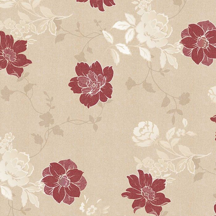 Клеенка столовая "Meiwa" SILKY-236 RE, 140 см, рулон 20 п.м., красный