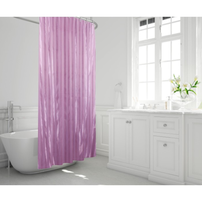 фото Штора для ванной rigone, 180 х 200 см, цвет лиловый bacchetta