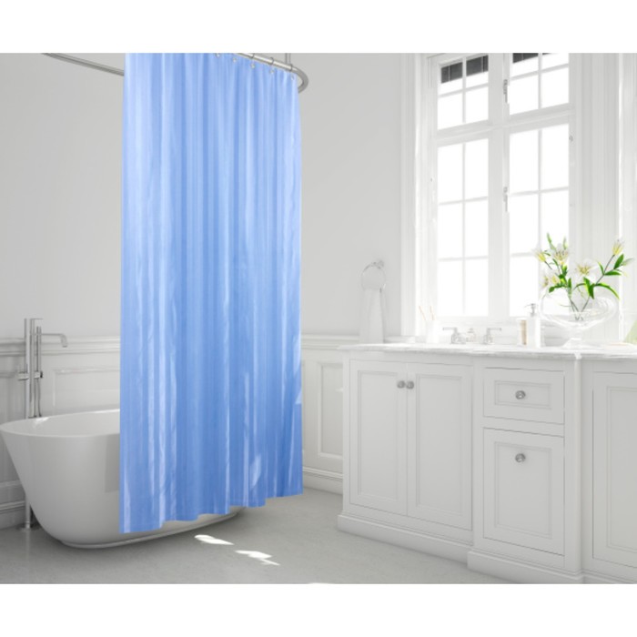 фото Штора для ванной rigone, 180 х 200 см, цвет синий bacchetta