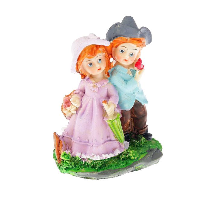 Сувенир полистоун "Парочка детишек на прогулке" МИКС 10,5х8х5,5 см