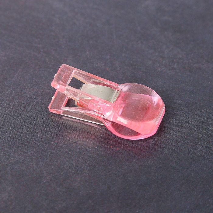 Зажим пластик (30 шт/упак) цветной прозрачный МИКС 3х1,5 см