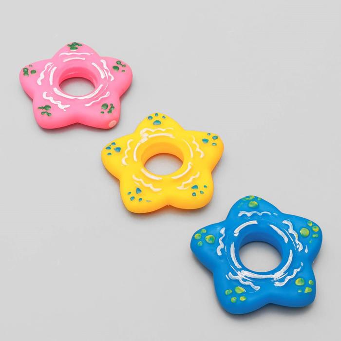 Игрушка пищащая "Звезда со следами лапок", 9 см, микс цветов