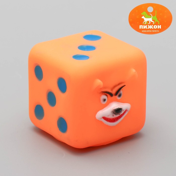 Игрушка пищащая "Кубик", 5 см, микс цветов