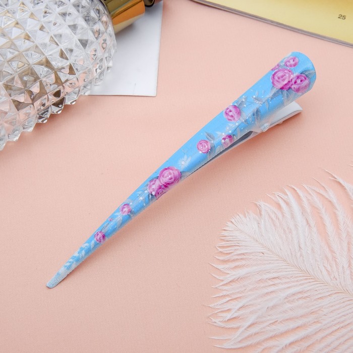 Зажим для волос "Рапсодия" 12,5 см цветущая роза, микс