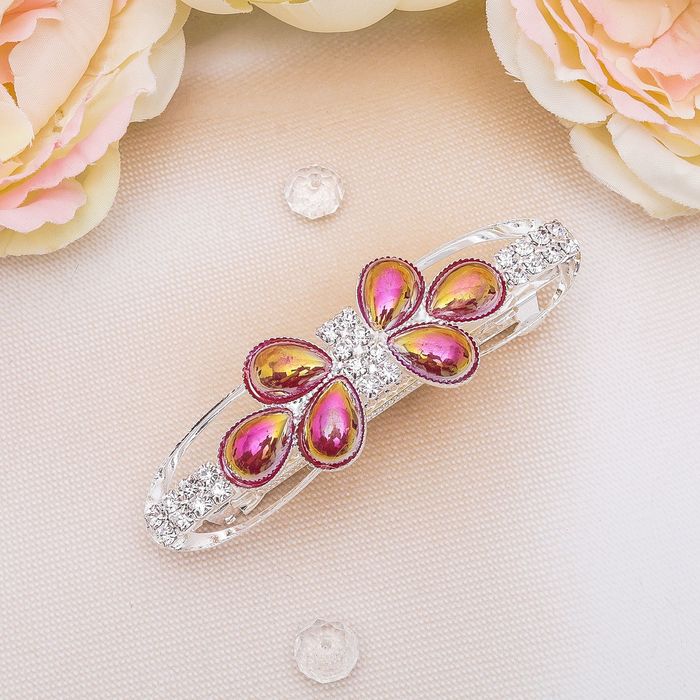 Автомат для волос "Жемчужная капель" 8 см бабочка микс