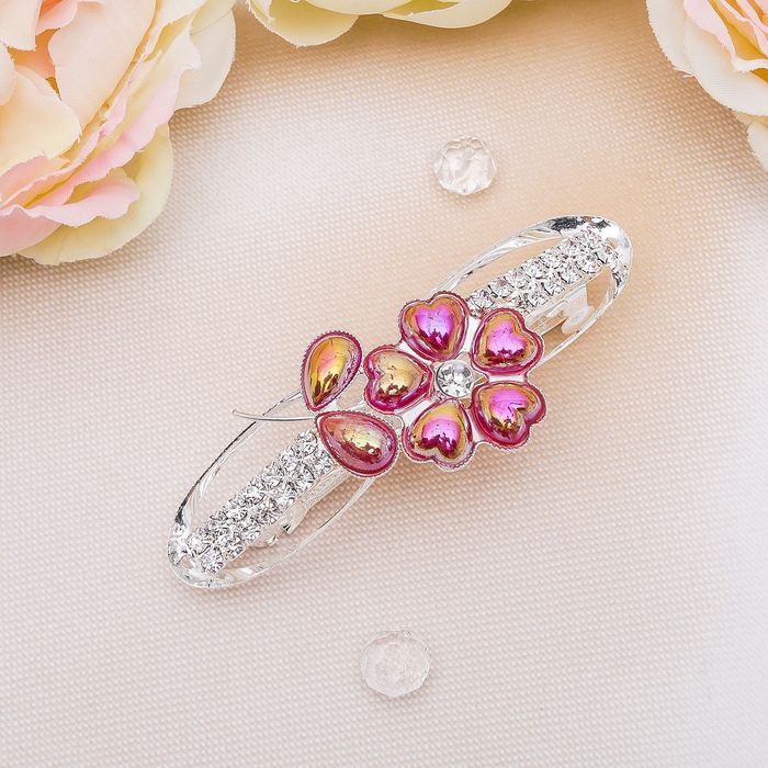 Автомат для волос "Жемчужная капель" 8 см цветок микс