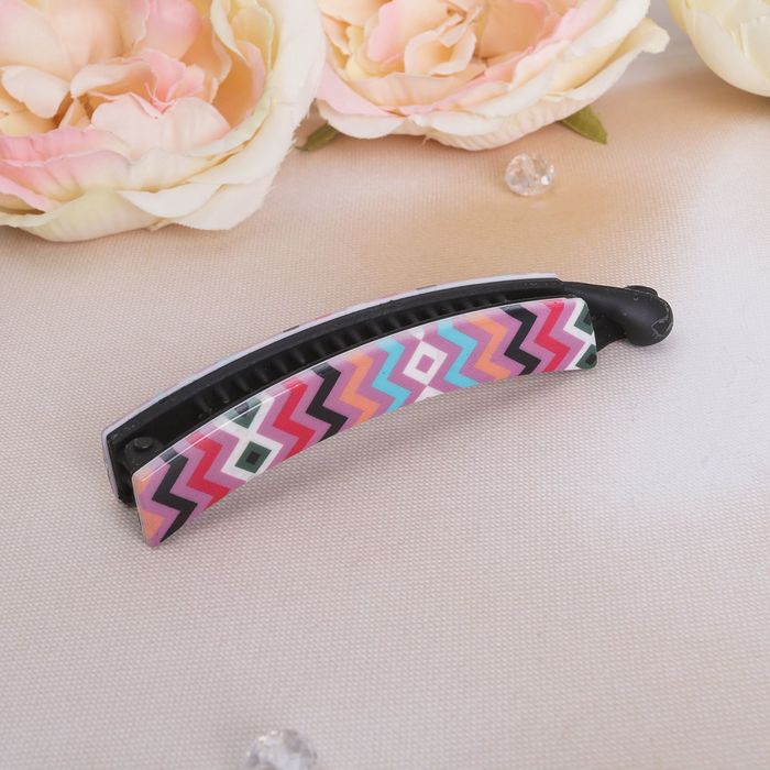 Банан для волос "Шанс" 10 см ромбы,микс