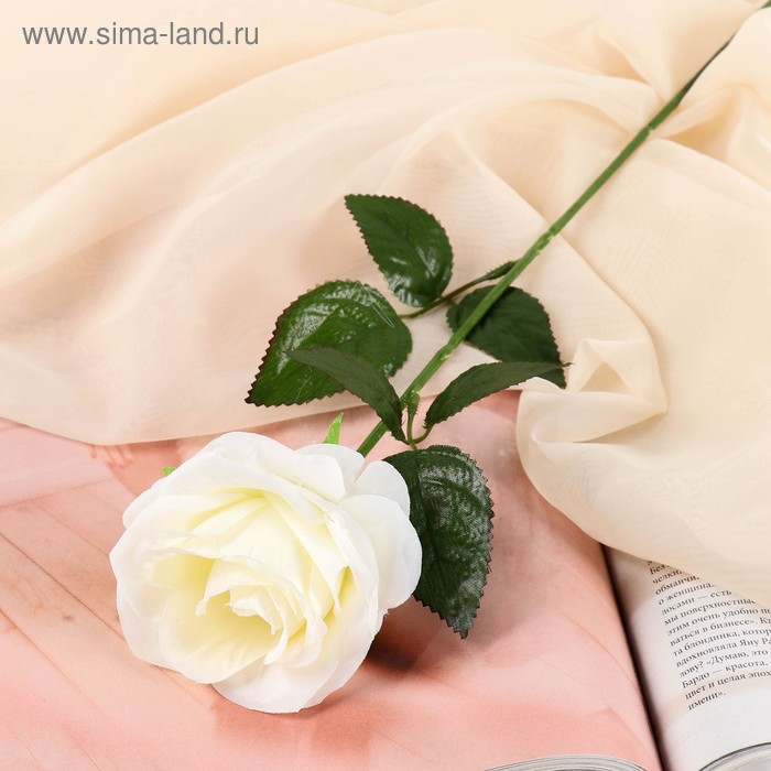 Цветы искусственные Роза Глория 9х60 см, белый роза глория дей на штамбе 90см