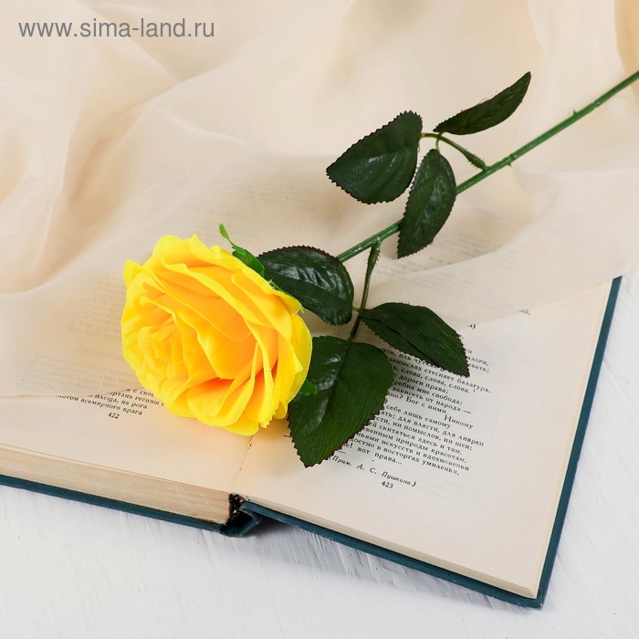 Цветы искусственные Роза Глория 9х60 см, жёлтый цветы искусственные роза глория дей d 4 см 75 см белый