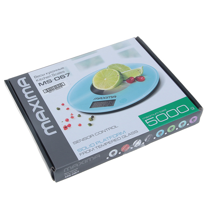 Весы кухонные MAXIMA MS-067, электронные, 5 кг, белый