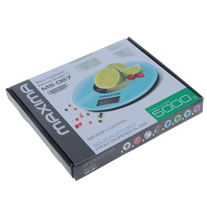 Весы кухонные MAXIMA MS-067, электронные, 5 кг, черный