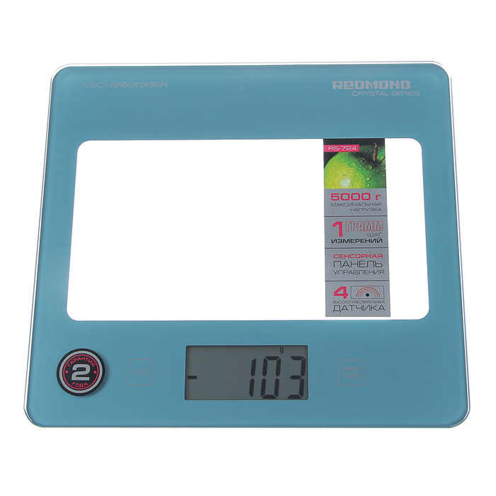 Весы кухонные REDMOND RS-724, электронные, 5 кг, голубой