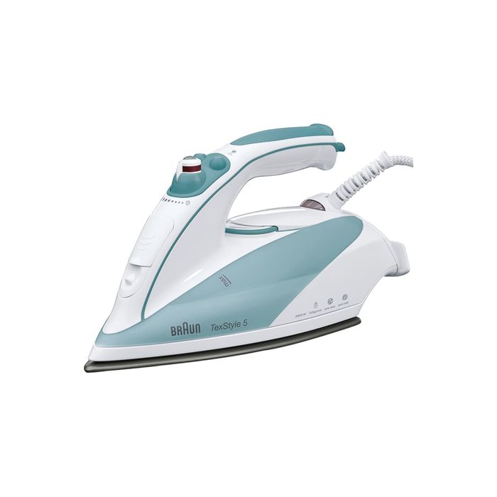 Утюг Braun TS515, 2000 Вт, вертикальное отпаривание, паровой удар, белый/голубой