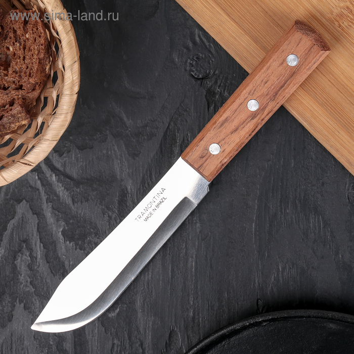 фото Нож для мяса tramontina universal, лезвие 15 см, сталь aisi 420, деревянная рукоять